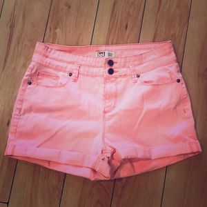 L.e.i high rise pink shorts. Size junior 11.